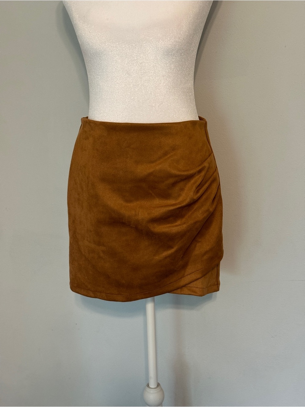 Women’s Faux Suede Brown Mini Skirt